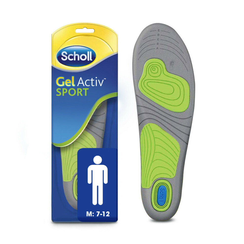 Scholl - Gel Active Sport Insoles for Men -  UK Size 7-12