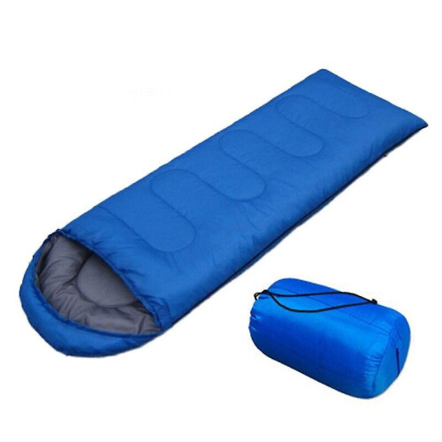(Blue) Summer Sleeping Bag Portable Hooded Adult Sleeping Bag For Camping Travel