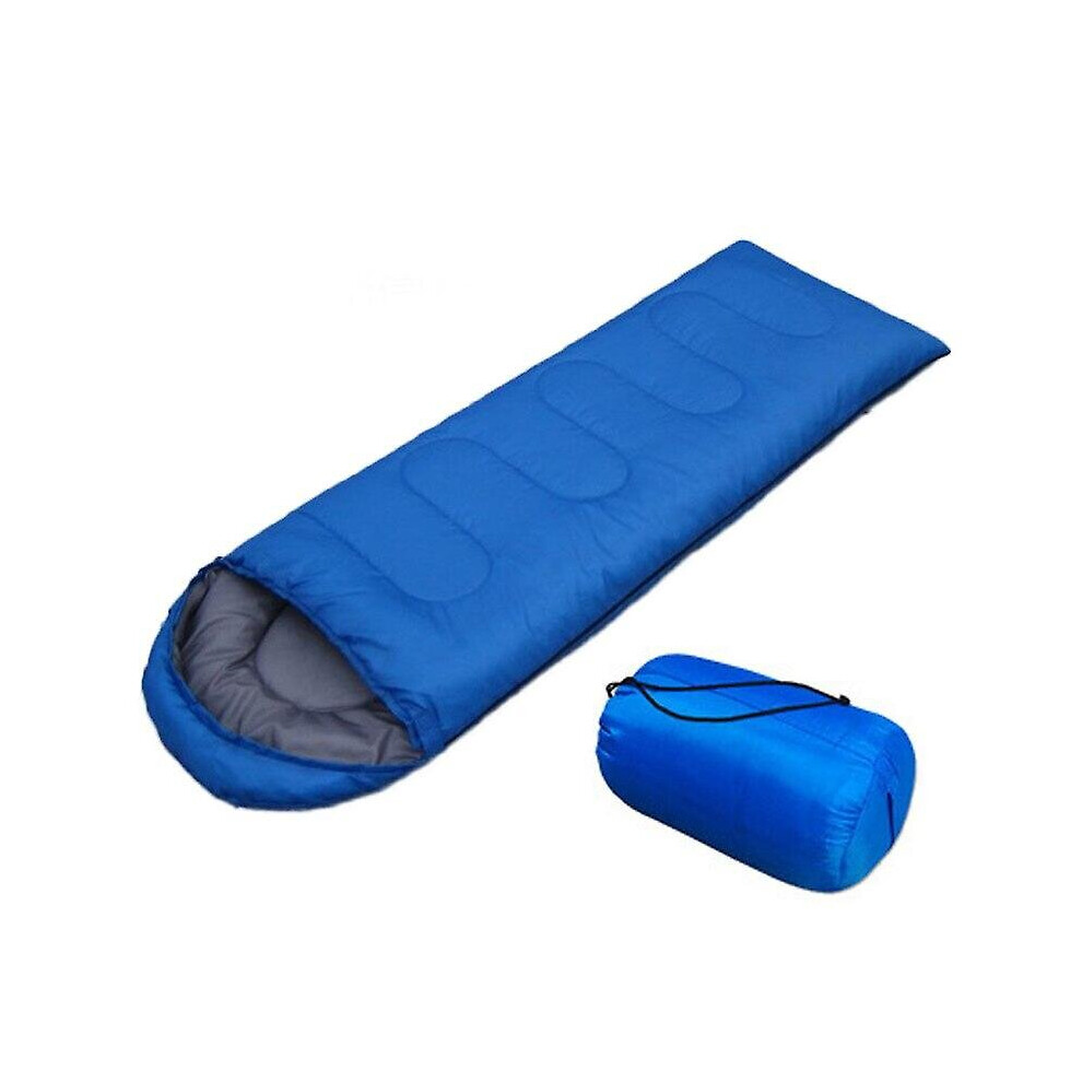 (Blue) Summer Sleeping Bag Portable Hooded Adult Sleeping Bag For Camping Travel