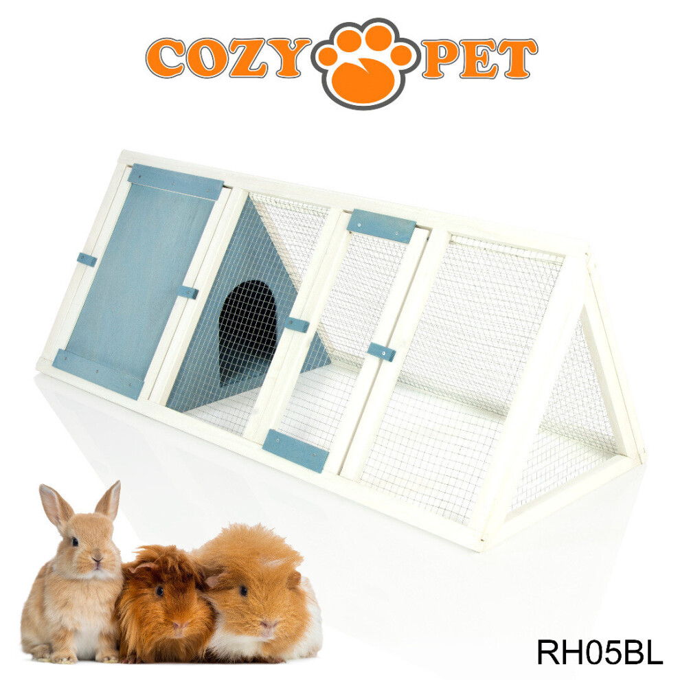 Triangular Rabbit Hutch Cozy Pet Blue Guinea Pig Hutches Ferret Runs RH05BL