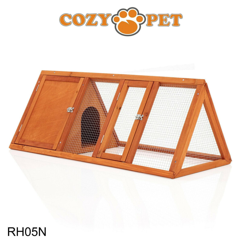 Triangular Rabbit Hutch Cozy Pet Natural Guinea Pig Hutches Ferret Runs RH05N