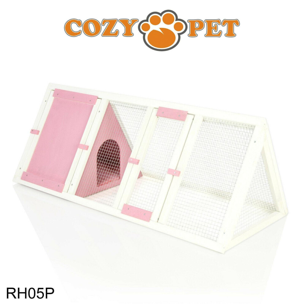 Triangular Rabbit Hutch Cozy Pet Pink Guinea Pig Hutches Ferret Runs RH05P