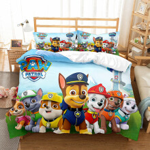 (Double-200x200cm, 6) Paw Patrol Team 3D Bedding Single Double Down Children's Quilt Cover Set