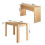 Living And Home (Wood) Modern Dining Room Table and Benches Set 3 Piece 4