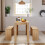 Living And Home (Wood) Modern Dining Room Table and Benches Set 3 Piece 2