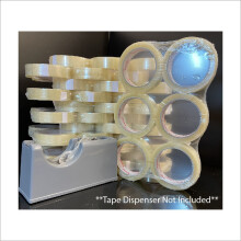 (288 Rolls) 25mm Clear (1") x 66m Roll Clear desk office Tape