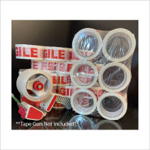 (6 Rolls) 48mm Fragile ( 2") x 66m Roll Fragile printed Parcel Tape