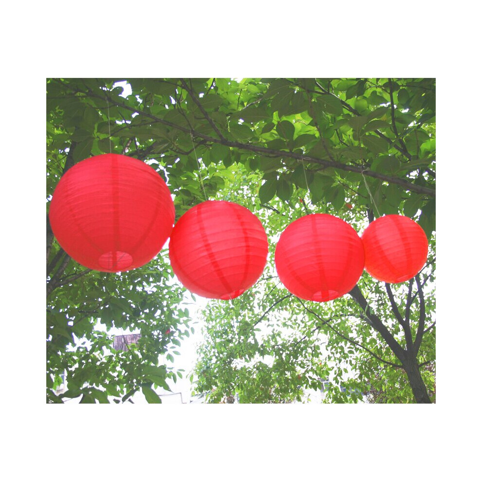 (Red, 1PC - 8"(20cm)) Time to Sparkle Tissue Paper Round Lanterns Lamp Shade Wedding Birthday Party Decoration