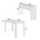 Living And Home (White) Modern Dining Room Table and Benches Set 3 Piece 5