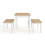 Living And Home (White&Brown) 3 Piece Modern Wood Dining Table and Benches Set 3