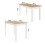 Living And Home (White) Wooden Dining Table and 2 Benches 4 Seat Set 4