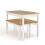 Living And Home (White) Wooden Dining Table and 2 Benches 4 Seat Set 5