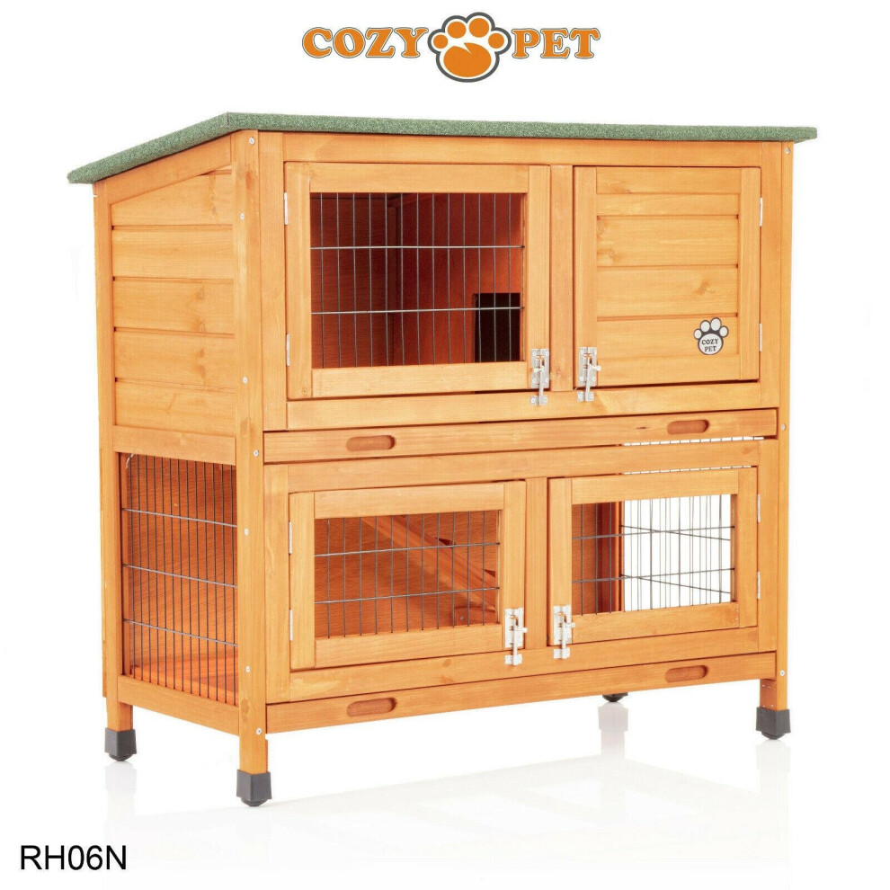 Rabbit Hutch 3ft Cozy Pet Natural Guinea Pig Hutches Run Ferret RH06N