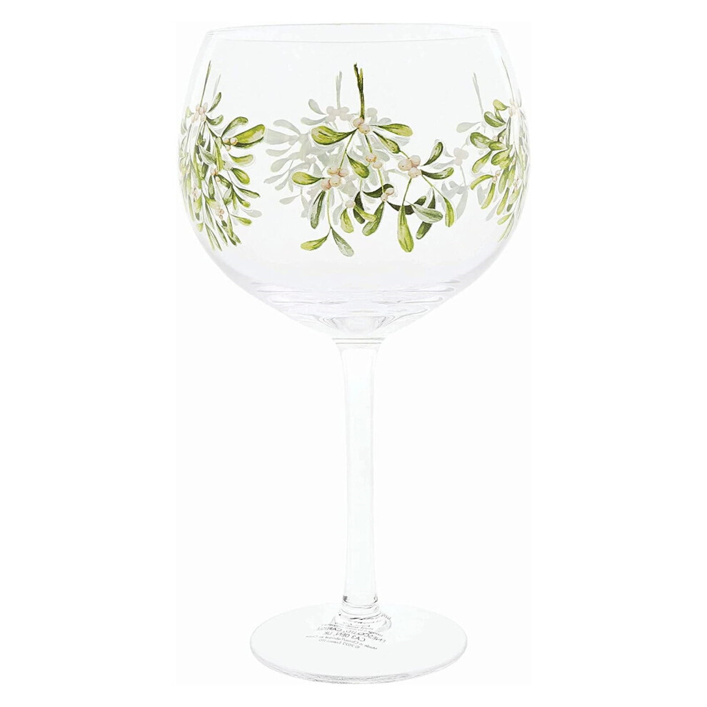 Enesco Ginology Holiday Christmas Mistletoe Copa Cocktail Gin Balloon Glass