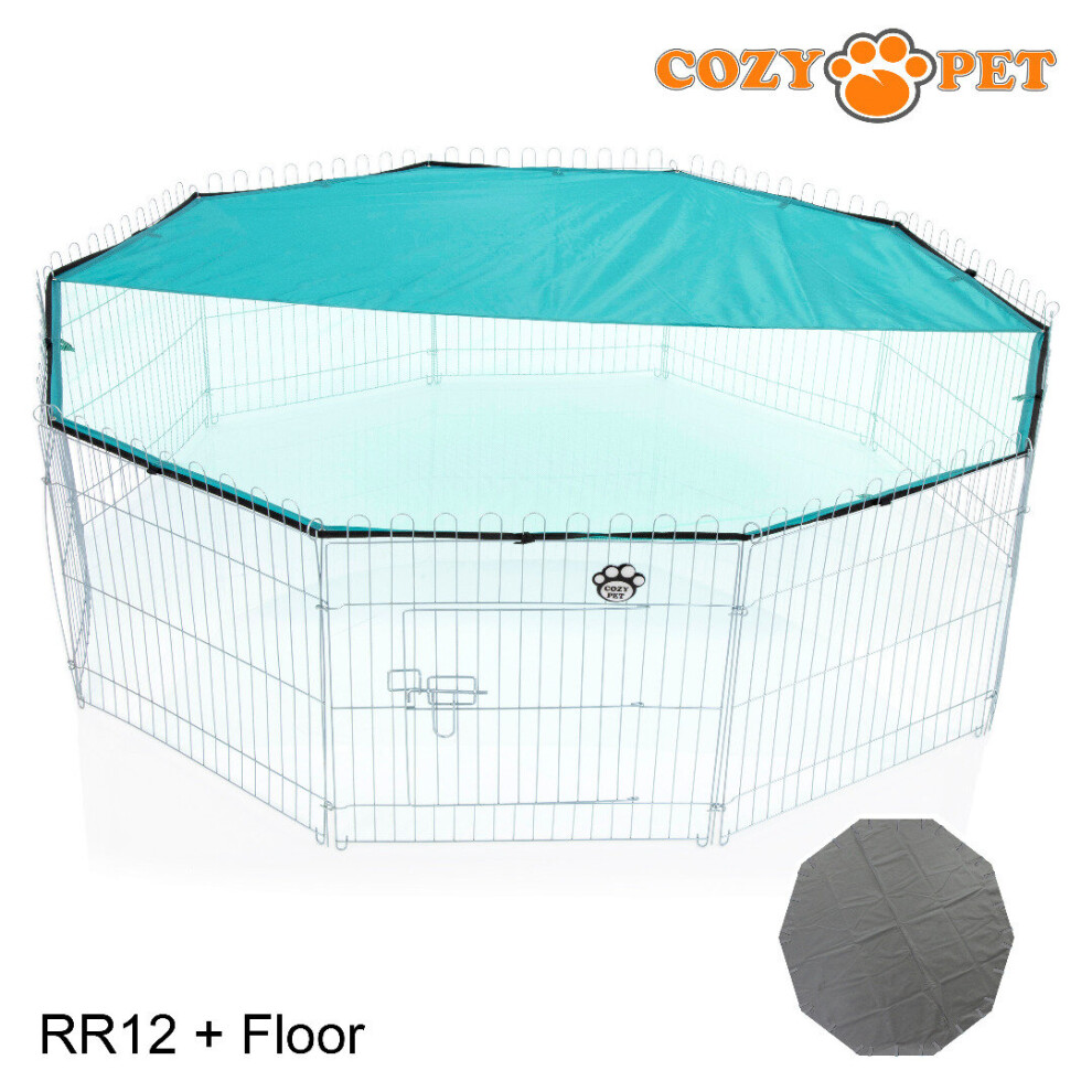 Rabbit Run 10 Sided Play Pen With Floor Cozy Pet Guinea Pig Playpen Cage RR12