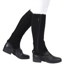 (Black, Adults Large Standard Calf) Dublin Adults Easy-Care Half Chaps
