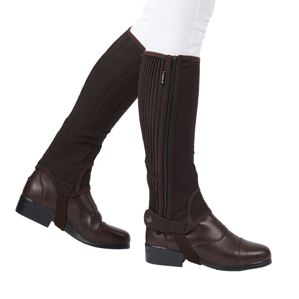 (Brown, Adults Small Standard Calf) Dublin Adults Easy-Care Half Chaps