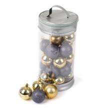 (GOLD & SILVER) Christmas Village 30PCS Mixed Christmas Balls Baubles Xmas Tree Ornament Christmas Home Decoration