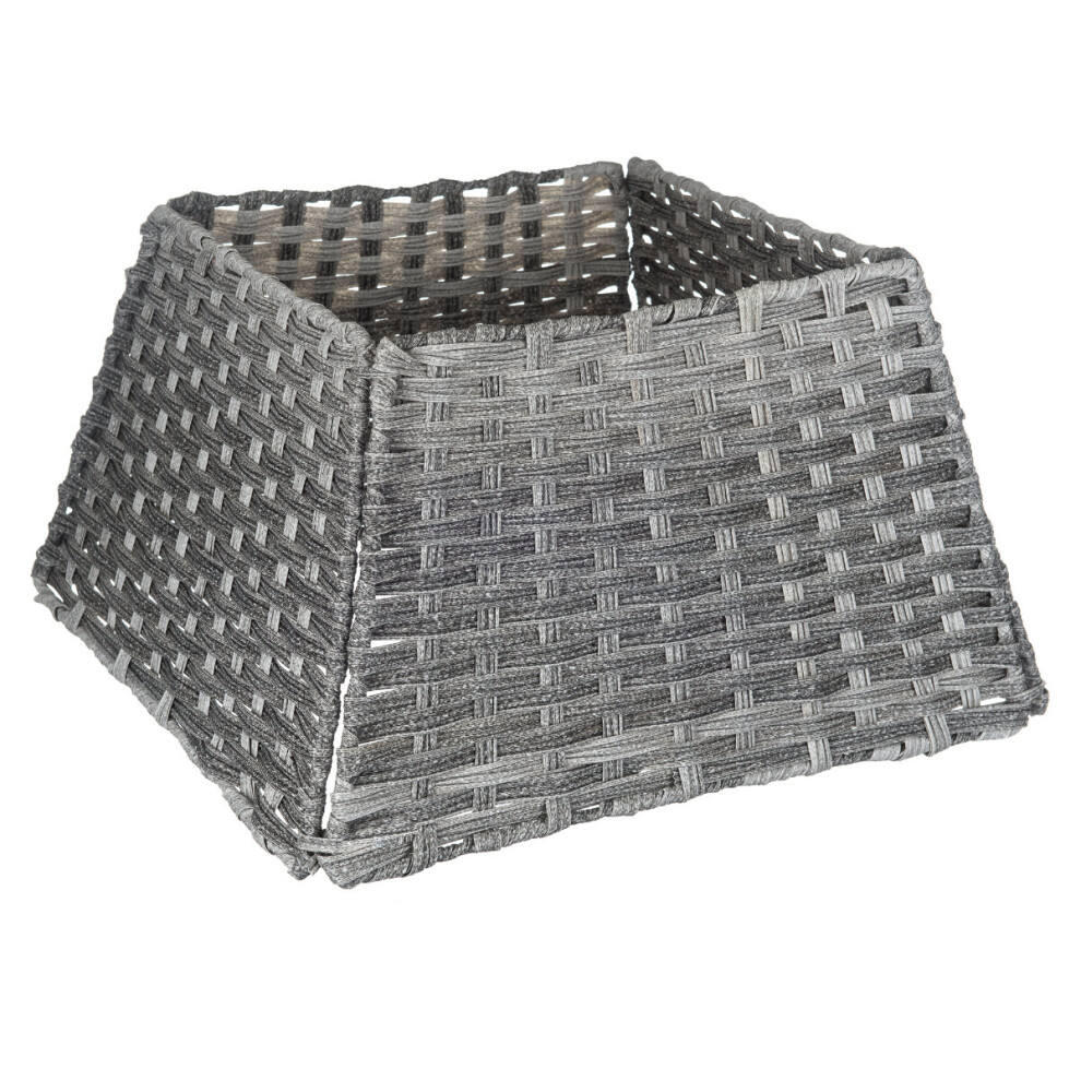 Christmas Village (Square) Xmas Christmas Tree Rattan Wicker Skirt Stand Base Basket Cover Tidy Decor Grey