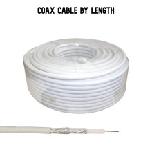 (White, 1 Meter) RG6 Coax Cable Black White Brown by Length Freesat Satellite Sky Virgin Aerial