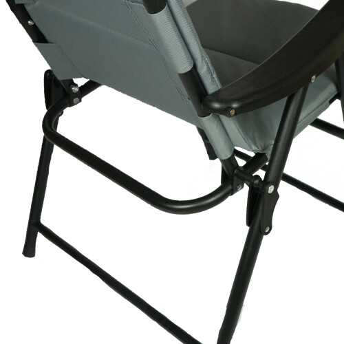 Hyfive Cushioned Padded Folding Deck Chair Grey 2