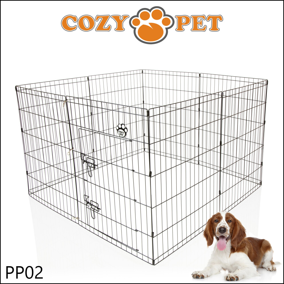 Cozy Pet Playpen 76Cm High Dog Rabbit Puppy Play Pen Cage Run Crate Pp02 Black