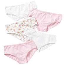 (6-7 Years, Florals) Just Essentials Girls Back To School 5 Pack Plain Printed Briefs