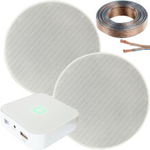 80W Mini WiFi Stereo Amplifier & 2x 70W 5.25 Inch Slim Ceiling Speaker System