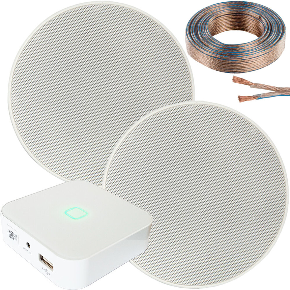 80W Mini WiFi Stereo Amplifier & 2x 70W 5.25 Inch Slim Ceiling Speaker System