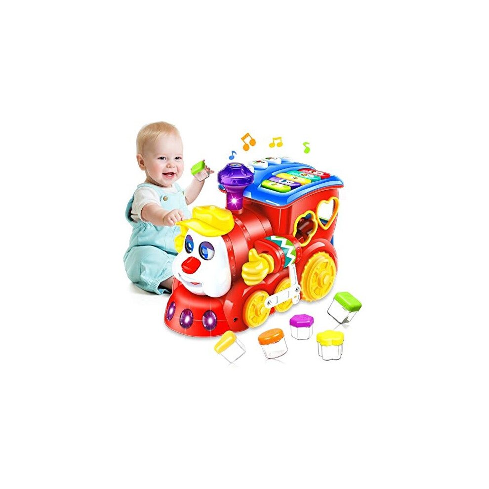 Baby Toys for 1 Year Old Boys Girls Train Crawling Baby Toys 6 12 18 Months Learning Educational Infant Toys with Light/Block/Music for Toddler Kids