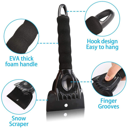 (Black) Ice Scraper Windshield Snow Removal Shovel Auto Car Windscreen Snow Frost Scraper 1