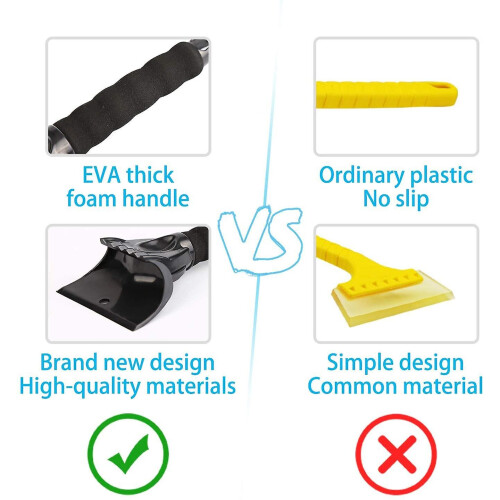 (Black) Ice Scraper Windshield Snow Removal Shovel Auto Car Windscreen Snow Frost Scraper 2