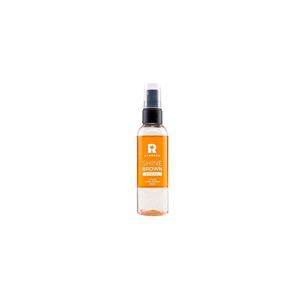 Byrokko Shine Brown Two-Phase Super Tanning Spray (100 Ml), Deep Tan Accelerator Spray With Natural Oils And Hyaluronic Acid, Effective In Sunbeds &