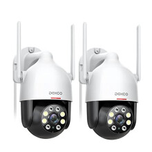 2K HD Security Camera Outdoor, DEKCO CCTV Camera with Auto Tracking, Sound-Light Alarm, WiFi Home Security Camera Support Pan-Tilt 360° View, 2-Way