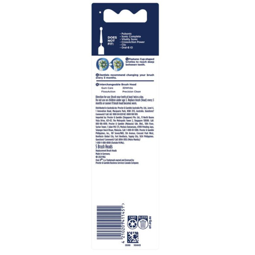Oral-B Oral B Power Toothbrush Cross Action Refills 5 Pack 2