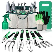 LBSTP Gardening Tools Set Garden Hand Tool Gift Kit Gardening Gifts for Women & Men 10 Piece Stainless Steel Heavy Duty Garden Tool Sets Garden Tools