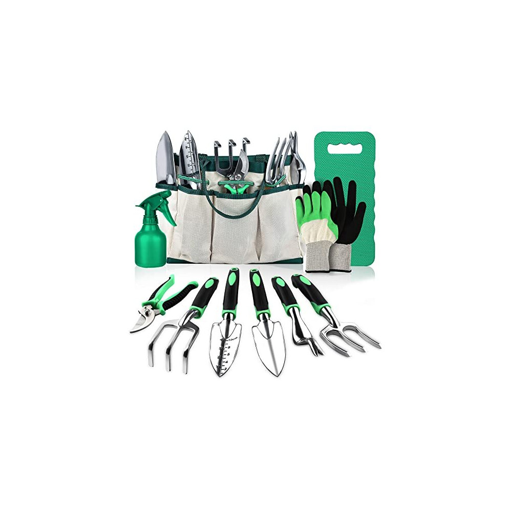 LBSTP Gardening Tools Set Garden Hand Tool Gift Kit Gardening Gifts for Women & Men 10 Piece Stainless Steel Heavy Duty Garden Tool Sets Garden Tools