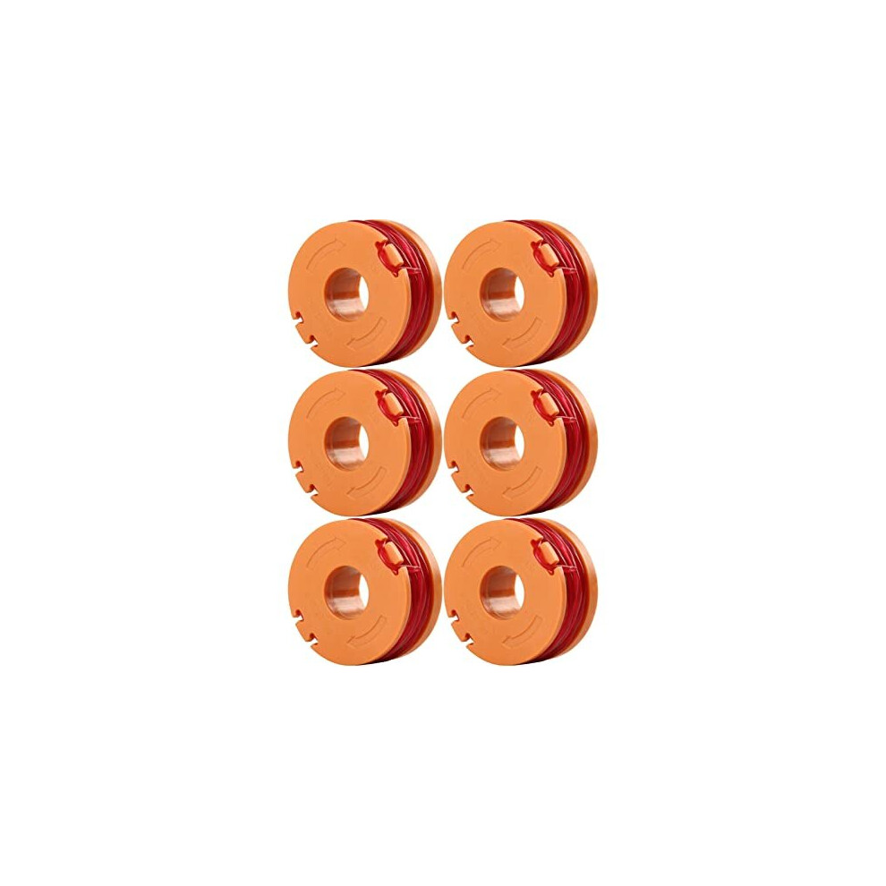 Odashen 6-Pack Trimmer Line Spools Wx150 - Replacement For Worx Mcgregor Macallister Qualcast Mct2x1825 Clgt18lg
