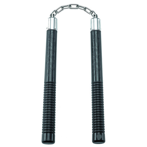 PLAYWELL BLACK POLYPROPYLENE FULL CONTACT NUNCHUCKS