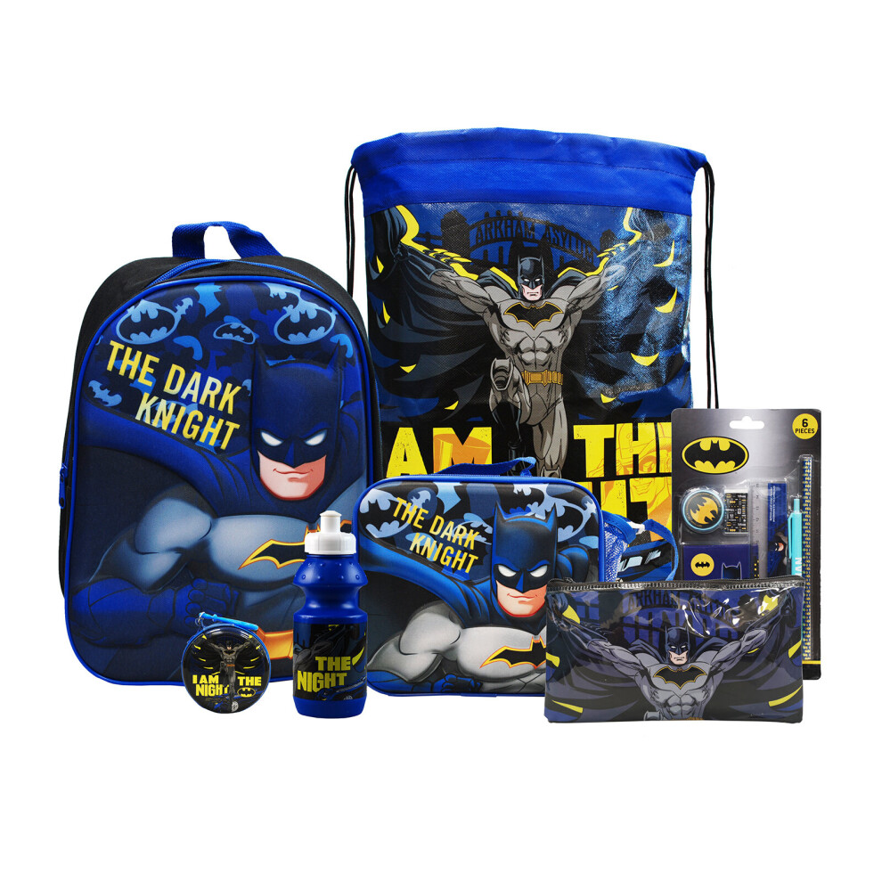 (Batman) simpa 7PC Back to School Bundle with 3D backpack