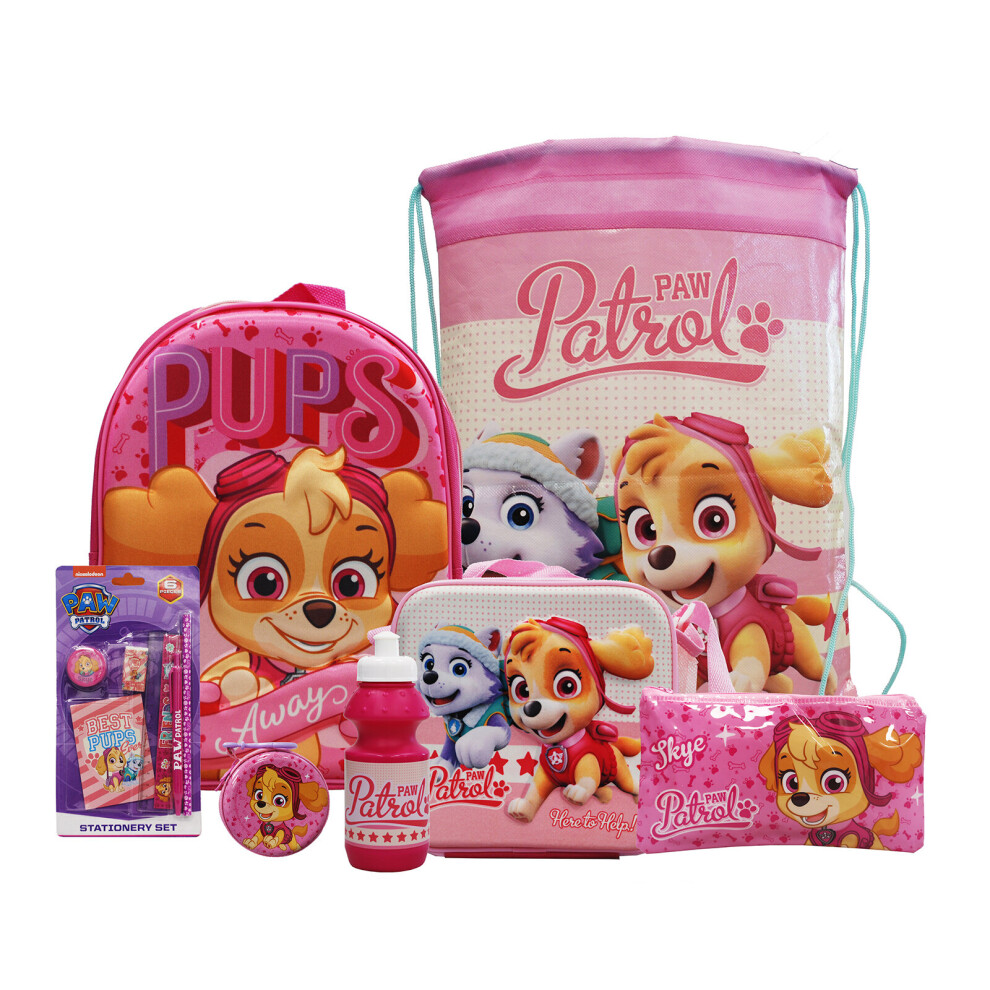 (Paw Patrol Skye) simpa 7PC Back to School Bundle with 3D backpack