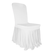 (White, 50PCS) Time to Sparkle Pleated Skirt Chair Cover Universal Stretch Slipcovers Wedding Banquet Party