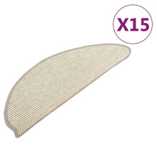 (silver, 65 x 25 cm) vidaXL Self-adhesive Stair Mats Stair Treads Protector Rug Sisal-Look 15 pcs