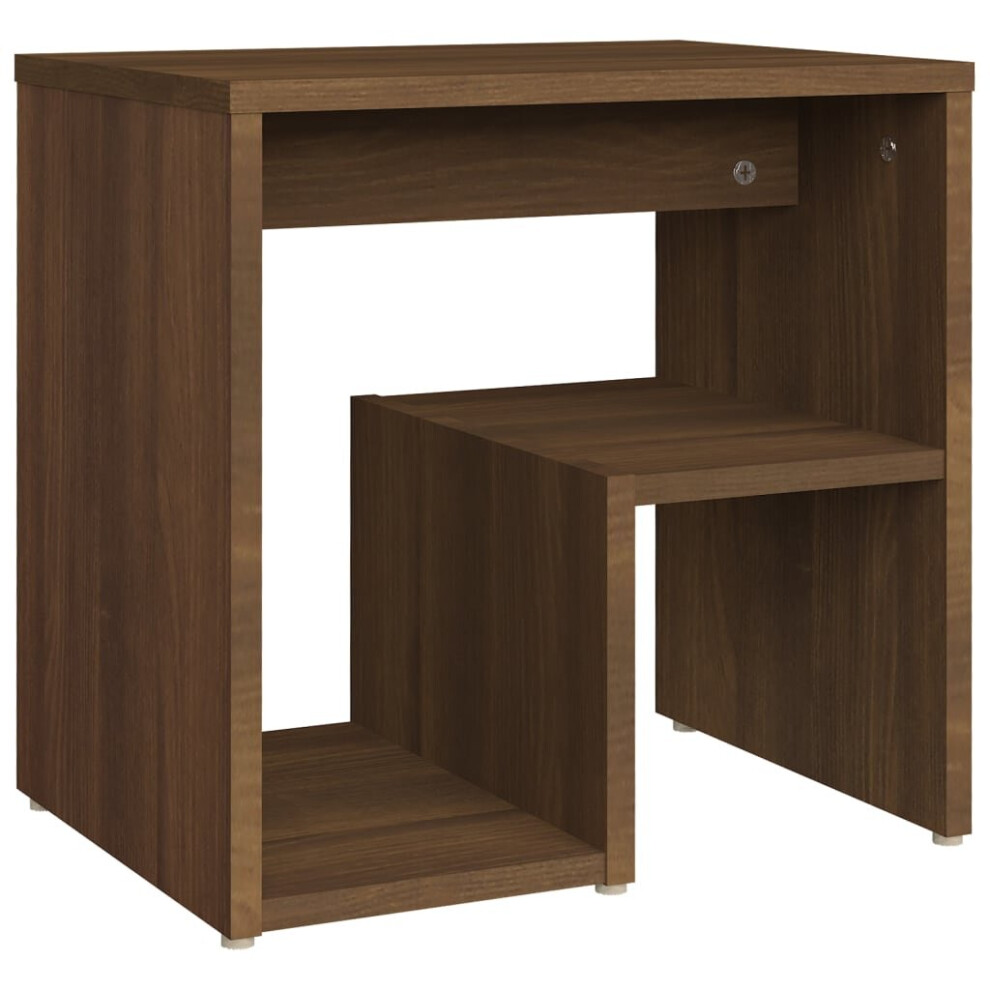 (brown oak, 1) vidaXL 1/2x Bed Cabinet Engineered Wood Bedside Cabinet Table Multi Colours