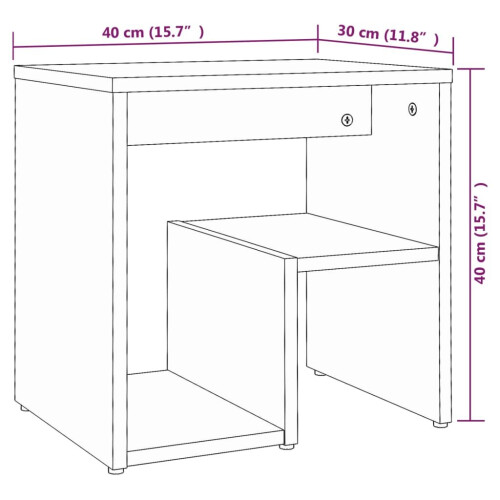 VidaXL (brown oak, 2) vidaXL Bed Cabinet Nightstand Side Table Storage Bed Table Engineered Wood 1