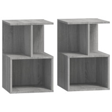 (grey sonoma, 2) vidaXL 1/2x Bedside Cabinet Chipboard Home Telephone Stand Set Multi Colours