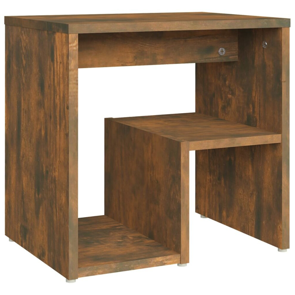Vidaxl (Smoked Oak, 1) Bed Cabinet Nightstand Side Table Storage Bed Table Engineered Wood