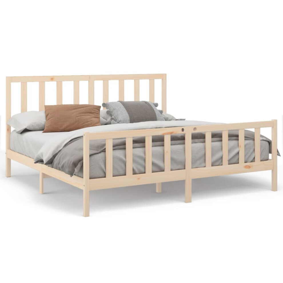 (brown, 200 x 200 cm) vidaXL Solid Wood Pine Bed Frame Wooden Bedstead Bed Base Multi Colours/Sizes