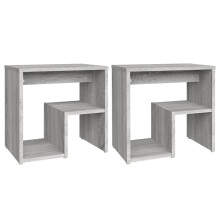 (grey sonoma, 2) vidaXL Bed Cabinet Nightstand Side Table Storage Bed Table Engineered Wood