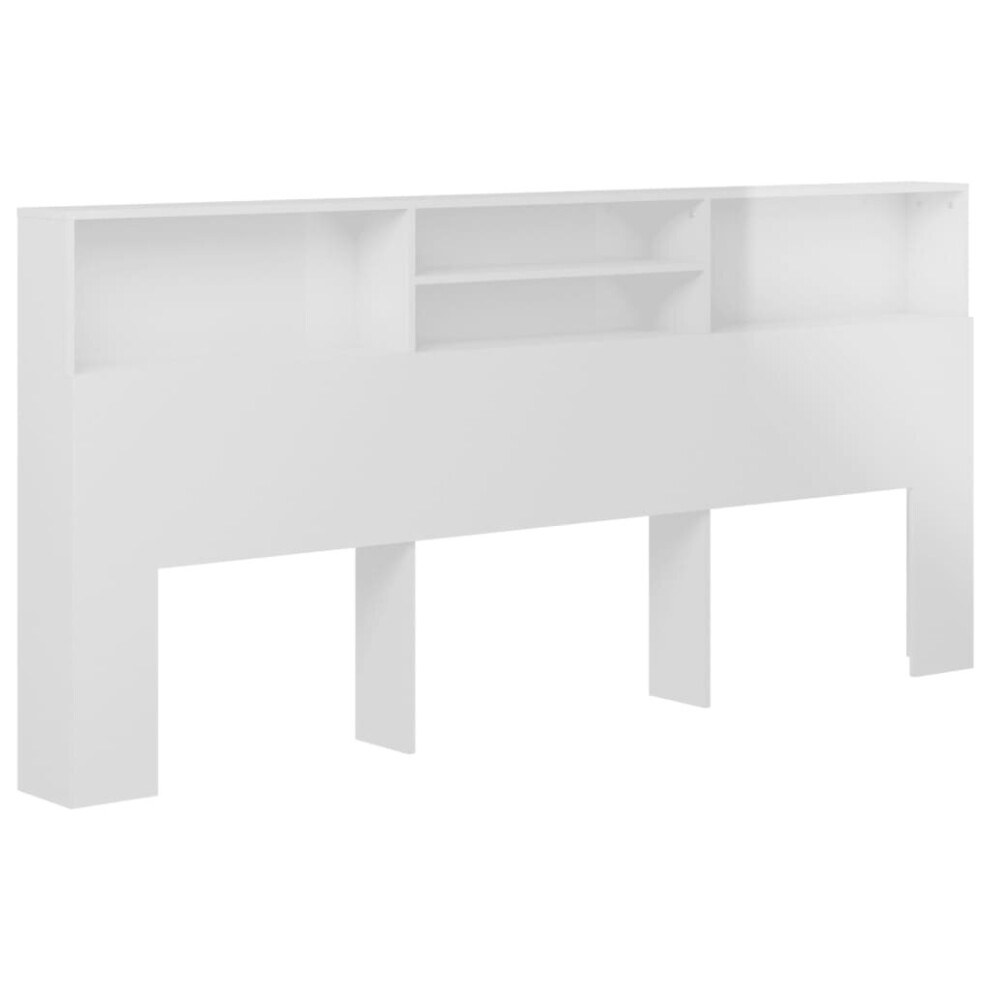 (high Gloss white) vidaXL Headboard Cabinet Bedroom Home Indoor Bookcase Backboard Multi Colours